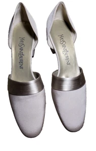 Neu Yves St Laurent Satin Leder Schuhe 7M - Bild 1 von 7