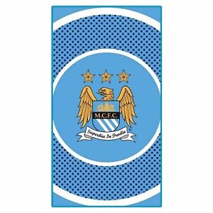 New Official Manchester City Premier League Crest Cotton Beach Towel, City Towel