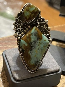 Royston Turquoise Sterling Ring, Size 10,Marcus Chavez,signed,Free Shipping - Picture 1 of 6