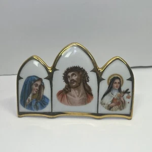 Gesù, Vergine Maria, Santa Teresa SA Limoges porcellana vintage vintage Francia 4,5” - Foto 1 di 8