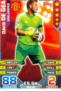 2015-2016 Match Attax Common Card - 164 - David De Gea - Manchester United - Picture 1 of 1