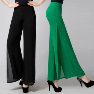 Pantalones de chifón sueltos para mujer Verano Chifón Falda coreana Pierna ancha Pantalones de baile - Imagen 1 de 17