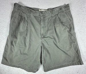 Cherokee Mens Shorts Size 38 Green Gray Pleated Slash Pockets Elastic Waist - Picture 1 of 10