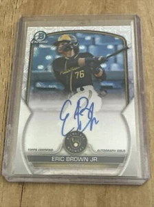 2023 Bowman Eric Brown Jr Mojo Chrome Auto #BMA-EB Milwaukee Brewers - Picture 1 of 2