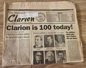HAWESVILLE KY HANCOCK COUNTY-HANCOCK CLARION 100 YEAR ANNIVERSARY NEWSPAPER 1993 - Picture 1 of 9