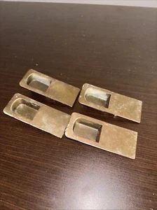 Vintage Brass pulls Antique Brass Qty 4 Flush Mount Pulls Brass Mounts - Picture 1 of 9