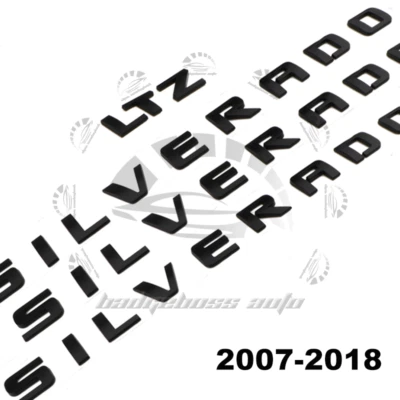 Black Front Rear Door Emblem Badge Tailgate Letters for Silverado 1500 2500 LT Foto 1 de 4