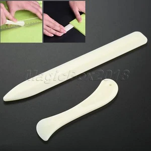2pcs Folder Creaser Scoring Folding Creasing Paper Letter Open Knife Bone Shape - Picture 1 of 11