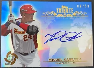 2013 MIGUEL CABRERA TOPPS TRIBUTE WBC TEAM VENEZUELA DETROIT TIGERS AUTO /50 - Picture 1 of 2