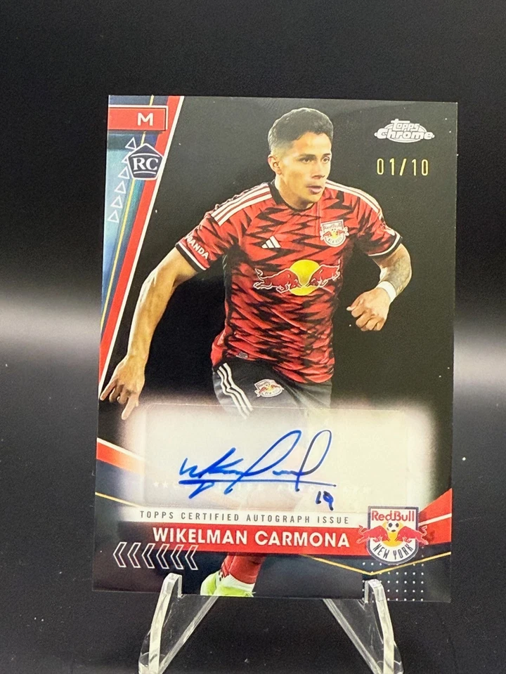 2024 Topps Chrome MLS WIKELMAN CARMONA  Rookie Auto RC 1/10 Signed NYRB - Image 1 of 3