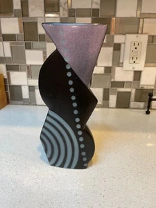 Vaso John Bergen 10" anni 80 postmoderno Memphis art deco design revival - Foto 1 di 9