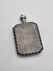 Vintage Art Deco Sterling Parfume Bottle Pendant Monogram Initial A - Picture 1 of 20