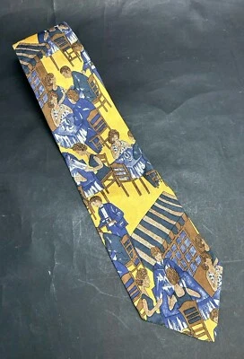 Винтажный мужской галстук Abercrombie & Fitch из шелка для кафе на открытом воздухе - Изображение 1 из 4