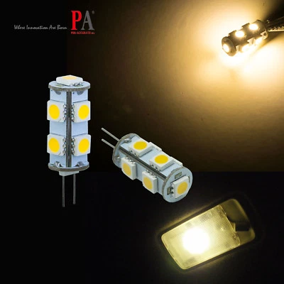 10x Marine Boat Interior Camper RV G4 5050 9 SMD LED 4300K Warm White Light Bulb - Image 1 of 4