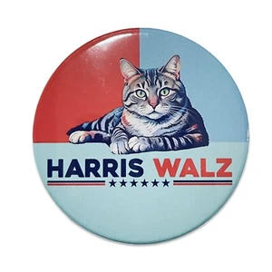 2,25" Harris Walz 2024 Cat Lady Pinback Button Kamala Campaign USA Election Vote - Bild 1 von 3