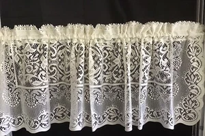 White Lace Window Valance Windsor design.  17.5" x 62" - Picture 1 of 4