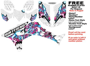DFR BURNER GRAPHIC KIT WHT/BL/PK SIDES/FENDERS 06-07 HONDA TRX450R TRX 450  - Picture 1 of 6