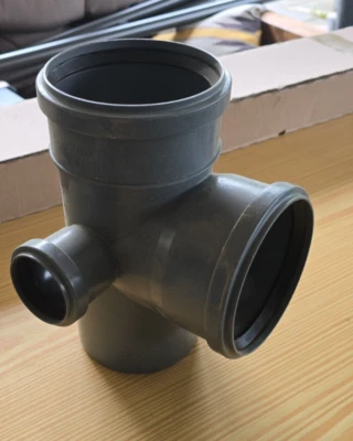 HT Doppelabzweig 90° Abzweig DN 110/50/110/90° links grau - Bild 1 von 2