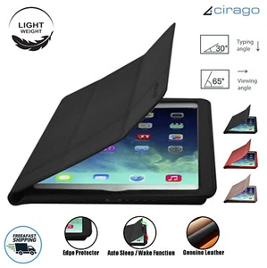 Cirago Slim-Fit Genuine Leather Folding Smart Case Cover with Stand for iPad Air - Picture 1 of 12