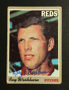 Ray Washburn Reds Signed 1970 Topps Baseball Card #22 Auto Autograph 5