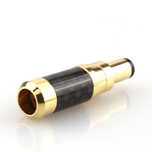 Enchufe conector de alimentación de CC chapado en oro de fibra de carbono con conector de alimentación de CC de 2,1 mm / 2,5 mm - Imagen 1 de 8