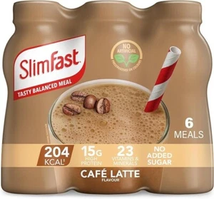 SlimFast Ready To Drink Shake | Meal Replacement Cafe Latte 6 x 325ml Multipack - Picture 1 of 7