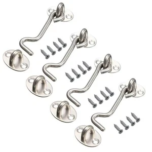 Cabin Hook Eye Latch Stainless Steel Privacy Hardware Hook Gate Door Swivel W... - Picture 1 of 6