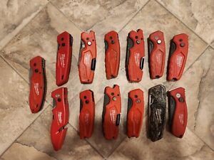 Lot of 13 Milwaukee Fastback Folding Utility Knife - Red 