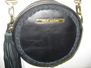 nwot vtg Steve Madden black drum shape bag tassels boho hippie interest exelent! - Picture 1 of 5