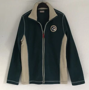 Vintage Napapijri Expedition Experience Fleece Jacket Green Cream Size 14 40” - Picture 1 of 7