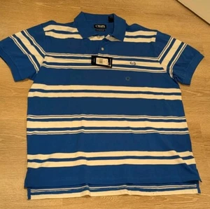 Chaps Stretch Polo Blue Striped Size X-Large NWT - Picture 1 of 12