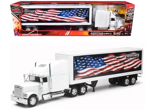 Freightliner Classic XL Truck White with Dry Van Trailer White with Patriotic Gr - Picture 1 of 1