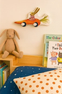 IKEA Fabler wall mounted children’s Coat Clothing Hanger Carrot Race car Rabbit - Image 1 of 4