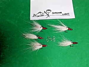 5 Size 6 Dressed Treble Hook Fishing Bucktail Hair Replacement W / Split rings - Picture 1 of 6