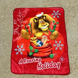 MADAGASCAR A Ruggente Holiday Peluche Coperta Rosso Natale 2009 - Foto 1 di 9