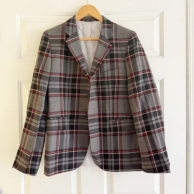Jaqueta Blazer Brooks Brothers Dois Botões Xadrez Lã Tamanho Grande Preppy Academia - Imagem 1 de 4
