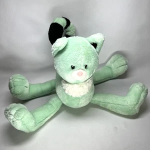 Vintage 12” 2000 Toys R Us Stuffed Animal Alley Green Kitty Cat Long Legs Plush - Picture 1 of 9