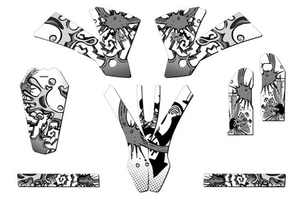 2003 EXC ZANY White Senge Graphics Kit Compatible with KTM - Picture 1 of 10