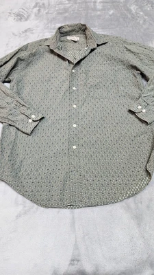 Banana Republic Safari & Travel Mens Small 100% Cotton Green Geometric Shirt - Image 1 of 4