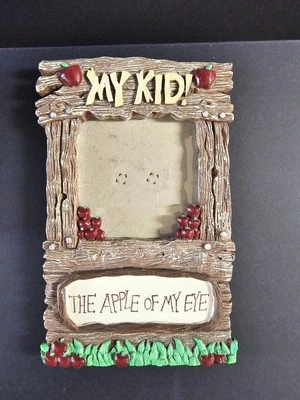 MY KID! THE APPLE OF MY EYE Resin Picture Frame Free-Standing Vintage - Image 1 of 4