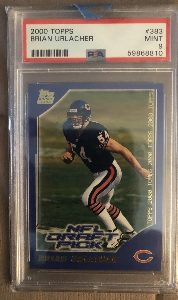 2000 Topps Auto Brian Urlacher, Rookie, NFL Draft Pick. PSA 9 Mint. - Image 1 of 2