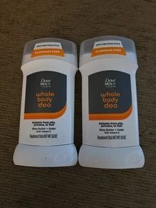 2 Dove Men+Care Whole Body Deodorant Shea Butter & Cedar For 72H Odor (YY11) - Picture 1 of 2