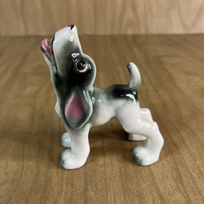De Colección Estatuilla de Cerámica Sabueso Aullador Perro Reloj Anillo Soporte Japón Ocupado Foto 1 de 4