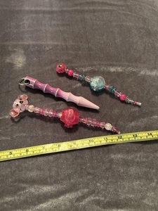 Cute Pink Koala Beaded Kubotan Keychain Lot Kawaii Self Defense 3pcs Blunt End - Picture 1 of 10