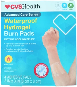 CVS Sterile Hydrogel Burn Pads 3in x 3in 4 pads EXP 01/26 - Picture 1 of 4
