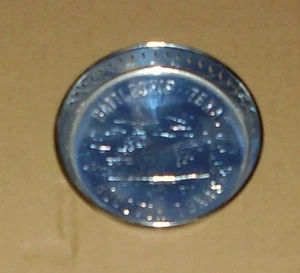 VTG Metallic 3" Souvenir Coaster Battleship Texas Houston, Texas Bluish - Picture 1 of 1