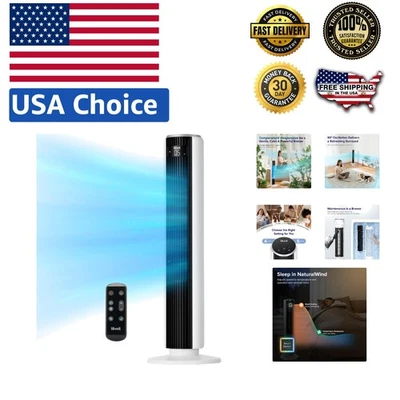 Elegant 36" Tower Fan with Remote & 12-Hour Timer - Perfect for Restful Sleep - Image 1 of 4