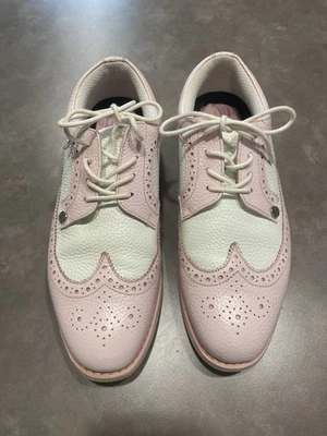 Zapatos de golf G/FORE Longwing Gallivanter rosa blanco para mujer talla 9,5 Foto 1 de 4