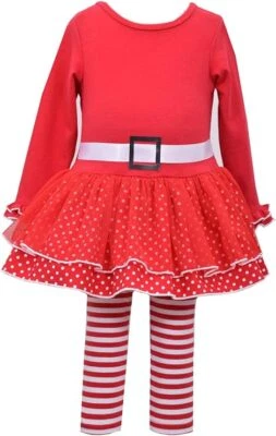 Bonnie Jean Bebé Niñas Navidad Papá Noel Rojo Vacaciones Tutú Vestido Conjunto de 2 Piezas Foto 1 de 4