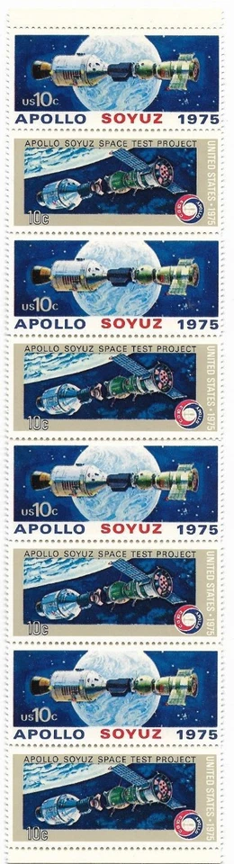 US 1569-70 10c Apollo-Soyuz Plate Block MNH 1975 - Image 1 of 1